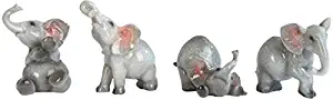 George S. Chen Imports Grey Elephant Figurines (Set of 4), 3"