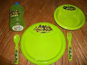 Ninja Turtle Plate Cup Bowl Fork & Spoon Set