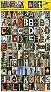 Language Art Magnetic Letters. Unique Alphabet Magnets for Kids & Adults. Educational. for Lockers, Refrigerators or Any Metal Surface. 180 Images Depicting Letters in Color. Get Creative Now!