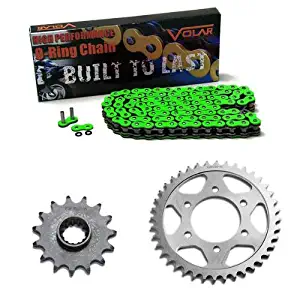 Volar O-Ring Chain and Sprocket Kit - Green for 1998-2002 Kawasaki Ninja ZX6R ZX600