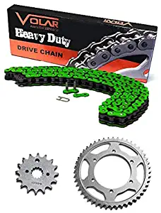 Volar Chain and Sprocket Kit - Heavy Duty - Green for 1994-2009 Kawasaki Ninja 500 500R EX500