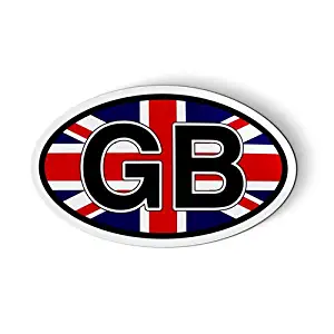 Great Britain GB Flag Oval - Magnet for Car Fridge Locker - 5.5"