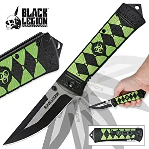 Black Legion Apocalypse Warrior Assisted-Open Green Folding Pocket Knife