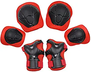 KUYOU Child Kids Protective Gear Set,Knee and Elbow Pads with Wrist Guards Toddler for Multi-Sports Cycling,Bike,Rollerblading, Skating, Volleyball