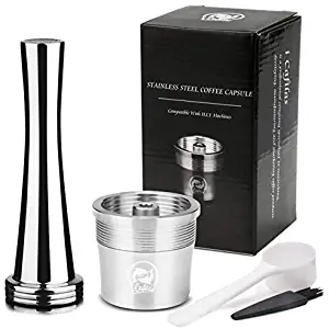 MG Coffee Stainless Steel Refillable Coffee Pods Metal Crema Reusable Capsules Permanent Coffee Pod Holder Compatible for X7.1 X8 X9 Y3 Y 1.1 Y5 Series Original Line Machines with Tamper,One Enough