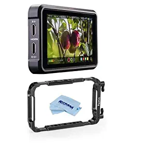 Atomos Ninja V 5" Touchscreen Recording Monitor, 1980x1080, 4K HDMI Input - with SmallRig 2209 Cage Ninja V 5" 4K HDMI Recording Monitor, Microfiber Cloth