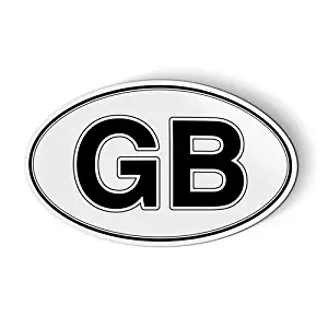 Great Britain GB Oval Simple - Magnet for Car Fridge Locker - 3"