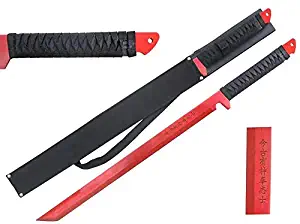 Mingshao Full Tang 27" Machete Tanto Ninja Katana Sword Full Tang Tactical Blade Machete w/Nylon Sheath