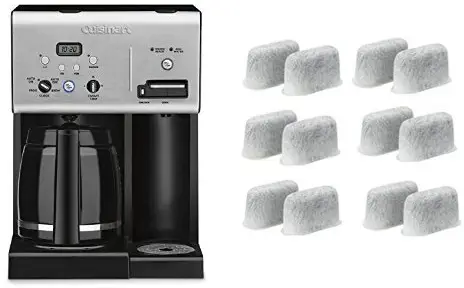 Cuisinart CHW-12 Coffee Plus 12-Cup Programmable Coffeemaker with Hot Water System, Black/Stainless and Everyday 12-Pack Replacement Charcoal Water Filters for Cuisinart Coffee Machines Bundle