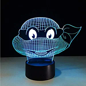 7 Colors Changing Turtle Night Light Lamps 3D Touch Nightlight Kids Teenage Mutant Ninja Turtles New Year Gift for Kids