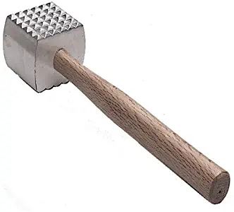 Great Credentials Extra Large Heavy-Duty Meat Tenderizer Mallet, Meat Tenderizer Hammer, Double-sided, Commercial-Grade, Wood Handle