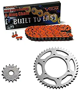 Volar O-Ring Chain and Sprocket Kit - Orange for 2015-2018 Kawasaki Ninja 650