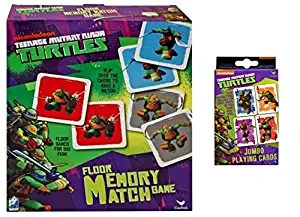 Teenage Mutant Ninja Turtles Playing Cards with a Large Teenage Mutant Ninja Turtles Memory Match Game - Improve Your Childs Memory Skills (Set of 2)