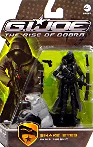 G.I. Joe The Rise of Cobra 3 3/4" Movie Action Figure- Snake Eyes (Paris Pursuit) with "Chase" Variant Black Timber