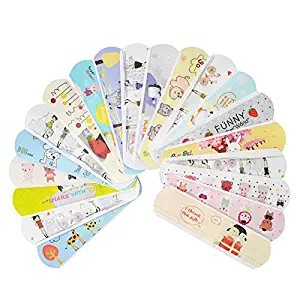 Kids Bandaids -IdealPlast 100 Count Water Resistant Breathable Bandages Cute Cartoon Hemostasis Adhesive First Aid for Kids Children