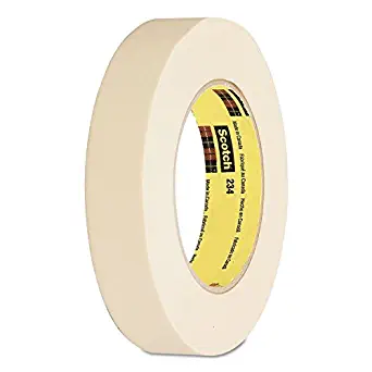 3M 234 Scotch Crepe Paper General Purpose Masking Tape, 250 Degree F Performance Temperature, 27 lbs/in Tensile Strength, 60 yds Length x 1/2" Width