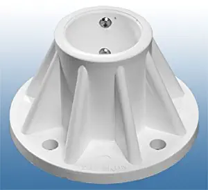 ONE Saftron 3" Gray Surface-Mount Base for Pool Ladders (SB-3) - FREE Shipping - Use the SB-3 to surface mount Swimming Pool Ladders to concrete or wood decks. Mounting hardware included. (3" H x 5.2" Diam). - An easier and less expensive installation alternative to Anchor Sockets for mounting pool ladders. (Note: In most cases, TWO bases are required. See our separate listing for two bases at a lower total price when bought together).