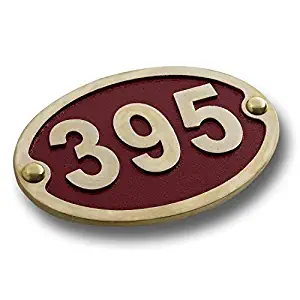 The Metal Foundry House Number Address Plaque Traditional Oval Style Small. Cast Metal Personalised Yard Or Mailbox Sign with Oodles of Color, Number and Letter Options. Handmade in England