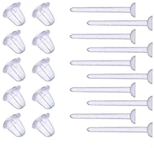 YOYOSTORE 3mm Invisible Plastic Earrings Blank Pins Stud Tiny Head Findings DIY Supplies (100 pieces/50 Pairs)