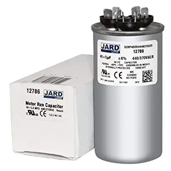 100335-09 - 40 + 5 uf MFD 440 Volt VAC - Lennox Round Dual Run Capacitor Upgrade