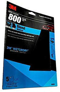 3M Wetordry Sandpaper, 32035, 800 Grit, 9 in x 11 in, 5 per pack