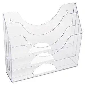 Three-Pocket File Folder Organizer, Plastic, 13 x 3 1/2 x 11 1/2, Clear