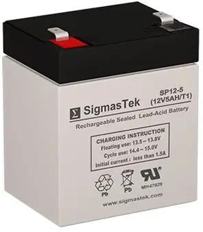 Leoch Battery DJW12-4.5 Replacement Battery - 12 Volt 5 AH F1 Terminal by SigmasTek