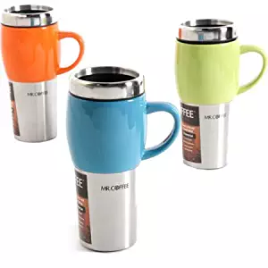 Mr. Coffee Traverse 16 oz Travel Mugs with Lids, Set of 3