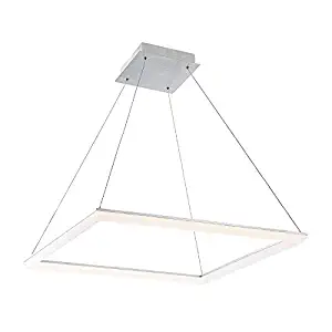 WAC Lighting PD-29828-AL Frame Pendant Led Light Fixture, 28 Inches, Brushed Aluminum