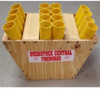 16 Shot Fireworks Fan Rack With 1.75" Fiberglass Mortar Tubes