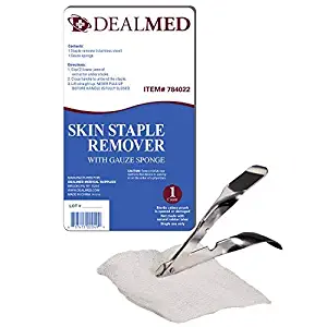 Dealmed Sterile Staple Removal Kit with Staple Remover and Gauze Sponge, Single-Use, 10 Kits