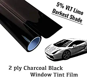 The Online Liquidator 30" x50' feet Black Window Tint Film Roll - Darkest Shade Limo 5% VLT for Car and Residential Privacy Glass Easy DIY