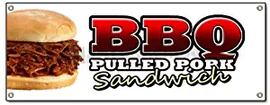 BBQ Pulled Pork Sandwich Banner Sign barbque BBQ Sign