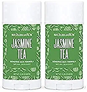 Schmidt's Natural Deodorant - Jasmine Tea 3.25 Oz Sensitive Skin Stick; Aluminum-Free Odor Protection & Wetness Relief (3.25 oz)