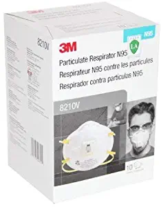 3M Particulate Respirators 8210V, N95 Exhalation Valve - 1 Box (10 Per Box)