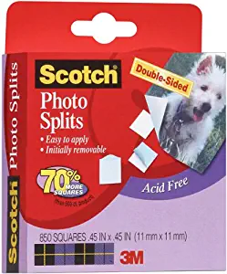 Brand New Scotch Photo Splits Double-Sided 850/Pkg-.45""X.45"" Brand New