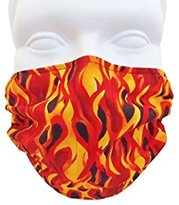 Breathe Healthy Dust and Allergy Face Mask - Comfortable, Reusable Face Mask - Sanding, Drywall, Welding. Flames Design