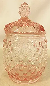 Hobnail Covered Honey Jar or Sugar Jar (Pink)