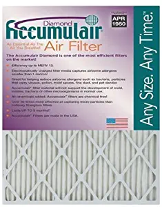 Accumulair Diamond 20x30x1 (19.5x29.5) MERV 13 Air Filter/Furnace Filters (2 Pack)