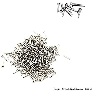 Tiny Wooden Nails for DIY Craft Projects, Antique Drawer Repairing, Mini Boxes Decorative Accessories[Set of 200pcs] (1×6mm, Silver)