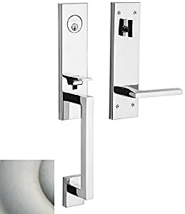 Baldwin 85391.RENT Minneapolis Right Handed Single Cylinder Keyed Entry One Piec, Satin Nickel