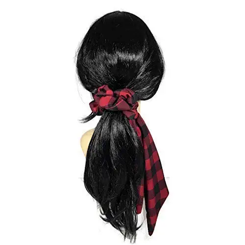 Red and Black Buffalo Check Chiffon Scarf and Scrunchie Set Red and Black Buffalo Plaid Scrunchie Scarves Scarf Scrunchie