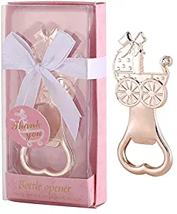 30 Pcs Baby Shower Party Favors Return Gifts For Guests Baby Bottle Bottle Openers Decorations Boy Girl By PARTYGOGO (Baby Carriage Pink, 30)