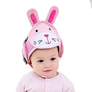 Baby Adjustable Safety Helmet Infant Head Protector Helmet Breathable Head Guard Protection Cap Harnesses Hat for Infant Toddlers Rabbit