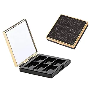 DNHCLL 6 Girds Empty Palette Box Eyeshadow Powder Blush Lipstick Makeup Case Highlighters Container Mirror Inside Homemade Eye Shadow Empty Boxes for Women Girls To Use Makeup
