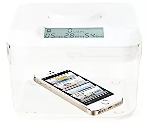 Kitchen Safe Mini: Time Locking Container (White Lid + Clear Base) - 2.0" Height