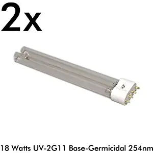 CNZ 18 Watts 2G11 Base UV-C Germicidal Ultraviolet Light Bulb Qty 2