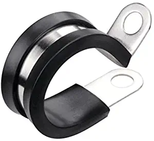 LOKMAN 20 Pack 3/8 Inch Stainless Steel Cable Clamp, Rubber Cushioned Insulated Clamp, Metal Clamp, Tube Holder for Tube, Pipe or Wire Cord Installation