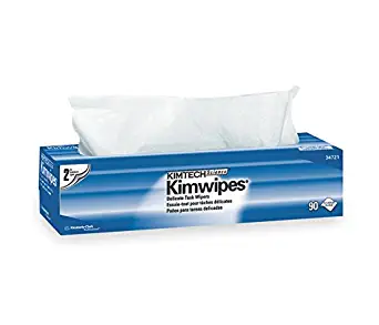 Kimberly-Clark 34721 Kimwipes 2-Ply Delicate Task Wipes, 14.7" x 16.6", Tissue (Pack of 90)