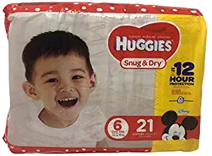 Huggies Snug & Dry Baby Diapers, Size 6, 21 Ct